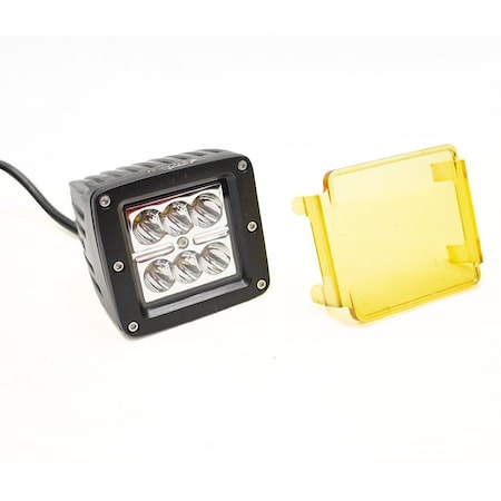 Race Sport Street Series 3X4In 24W 6-Led Cree Cube Spot Light W/ Amber Cover RS6L24WC